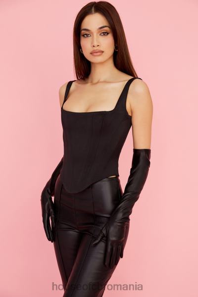 accesorii House of CB mănuși până la operă din piele vegană neagră margot X4F681249