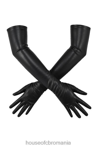 accesorii House of CB mănuși până la operă din piele vegană neagră margot X4F681249