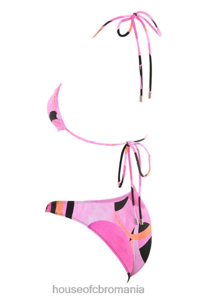 îmbrăcăminte House of CB bikini cala roz negru halter X4F681242