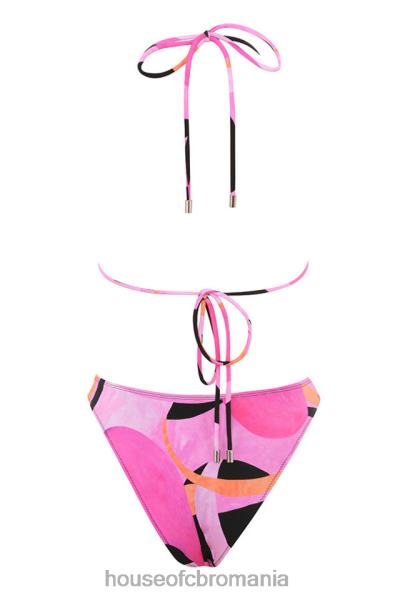 îmbrăcăminte House of CB bikini cala roz negru halter X4F681242