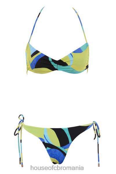 îmbrăcăminte House of CB bikini isla grande albastru verde halter X4F681243