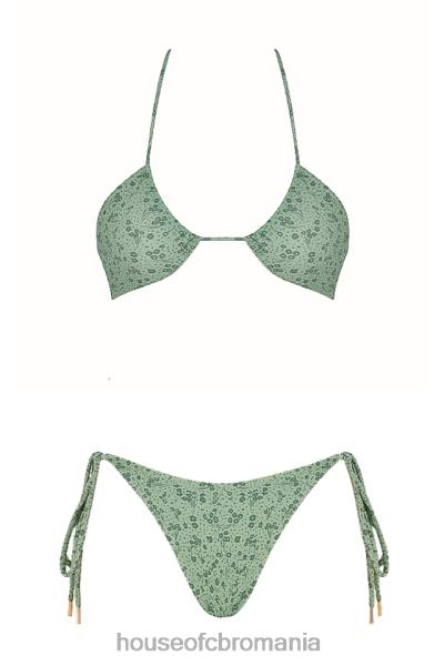 îmbrăcăminte House of CB bikini triunghi invers floral verde lira X4F681241