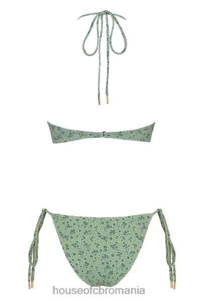 îmbrăcăminte House of CB bikini triunghi invers floral verde lira X4F681241