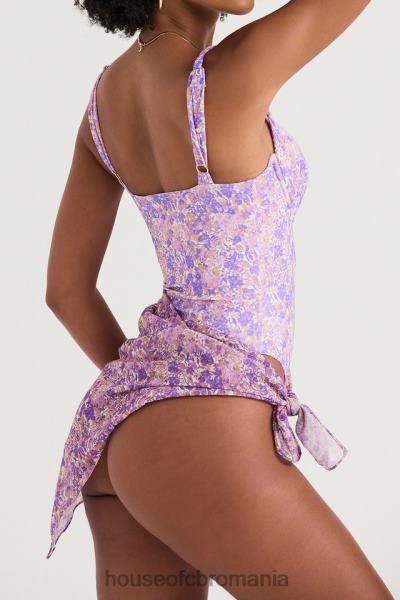 îmbrăcăminte House of CB eșarfă cu uz multiplu paros violet floral X4F681236