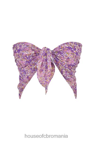 îmbrăcăminte House of CB eșarfă cu uz multiplu paros violet floral X4F681236