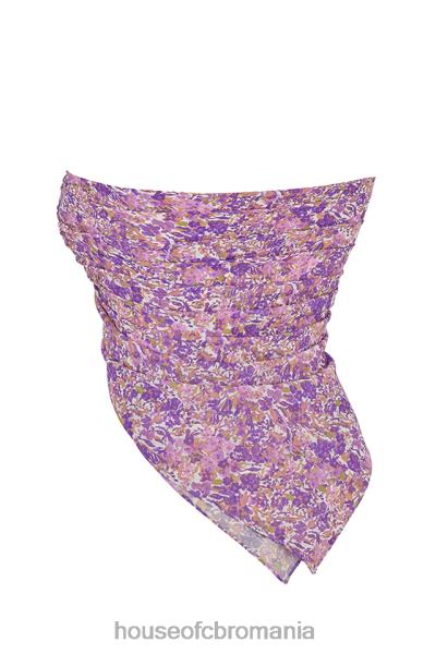 îmbrăcăminte House of CB eșarfă cu uz multiplu paros violet floral X4F681236