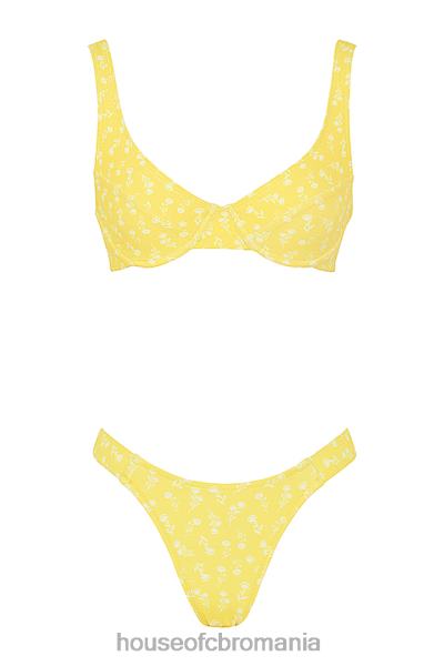 îmbrăcăminte House of CB bikini mariposa galben alb cu imprimeu floral X4F681237