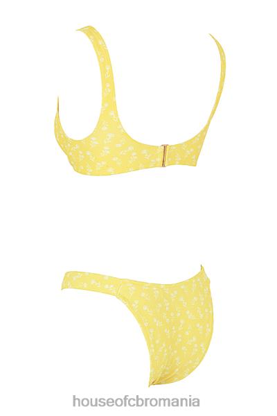îmbrăcăminte House of CB bikini mariposa galben alb cu imprimeu floral X4F681237