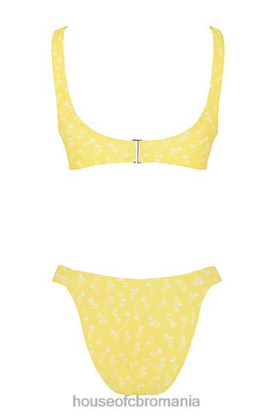 îmbrăcăminte House of CB bikini mariposa galben alb cu imprimeu floral X4F681237