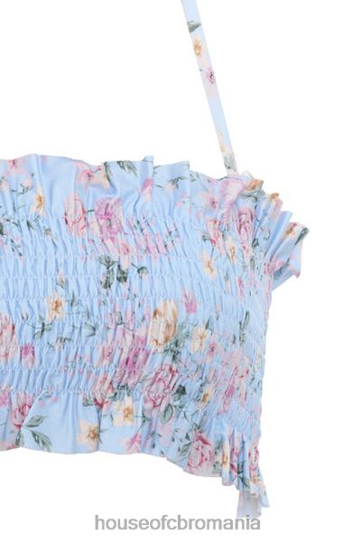 îmbrăcăminte House of CB bikini încâlcit cu imprimeu floral albastru perdita X4F681246