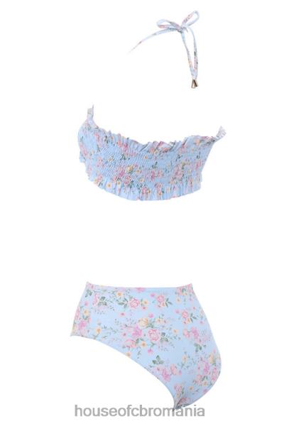 îmbrăcăminte House of CB bikini încâlcit cu imprimeu floral albastru perdita X4F681246