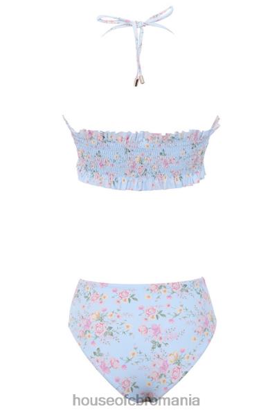 îmbrăcăminte House of CB bikini încâlcit cu imprimeu floral albastru perdita X4F681246