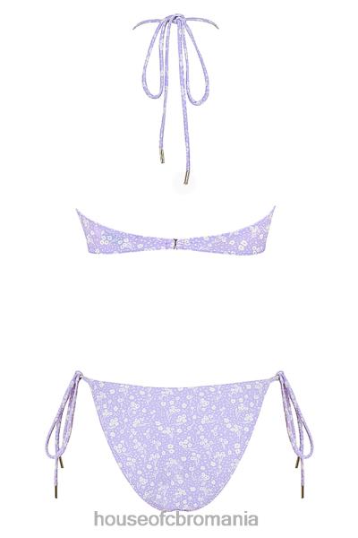 îmbrăcăminte House of CB bikini triunghi inversat cu imprimeu floral lira liliac X4F681240