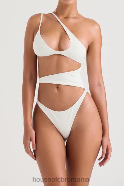 îmbrăcăminte House of CB Costum de baie lafayette ivory cu decupaj asimetric X4F681221