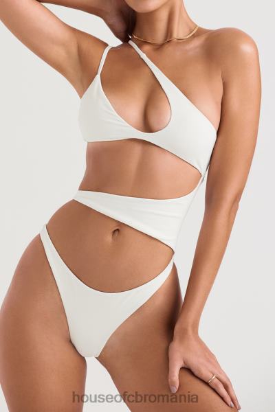 îmbrăcăminte House of CB Costum de baie lafayette ivory cu decupaj asimetric X4F681221