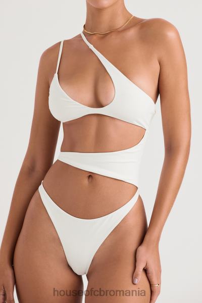 îmbrăcăminte House of CB Costum de baie lafayette ivory cu decupaj asimetric X4F681221