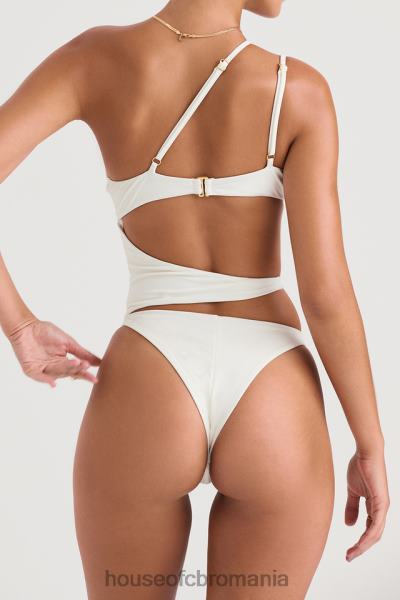 îmbrăcăminte House of CB Costum de baie lafayette ivory cu decupaj asimetric X4F681221