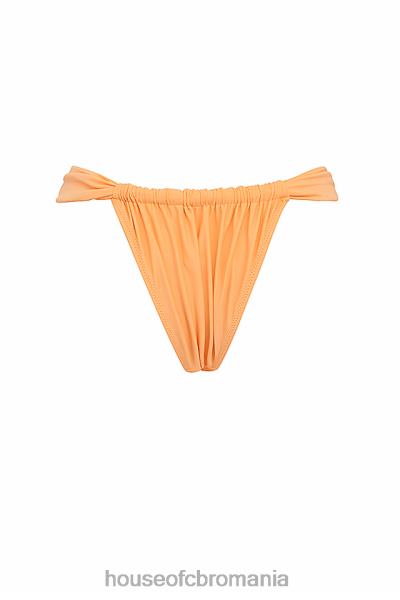 îmbrăcăminte House of CB Atena portocaliu deschis adunat fund de bikini cu picior înalt X4F681168