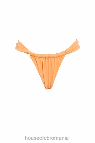 îmbrăcăminte House of CB Atena portocaliu deschis adunat fund de bikini cu picior înalt X4F681168