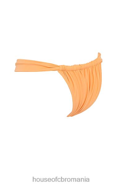 îmbrăcăminte House of CB Atena portocaliu deschis adunat fund de bikini cu picior înalt X4F681168