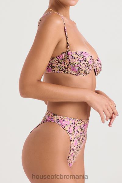 îmbrăcăminte House of CB fund de bikini cu talie înaltă mykonos olive floral X4F681233