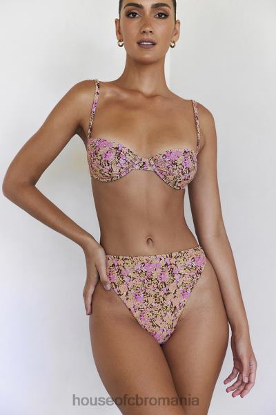 îmbrăcăminte House of CB fund de bikini cu talie înaltă mykonos olive floral X4F681233