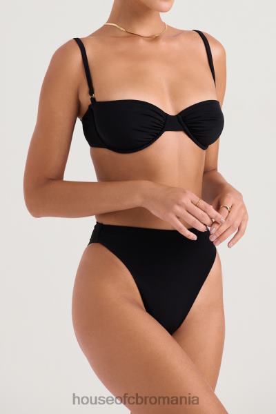 îmbrăcăminte House of CB fund de bikini negru cu talie înaltă mykonos X4F681234