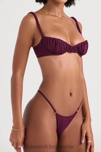 îmbrăcăminte House of CB fund de bikini ravello prune cu picioare înalte X4F681222
