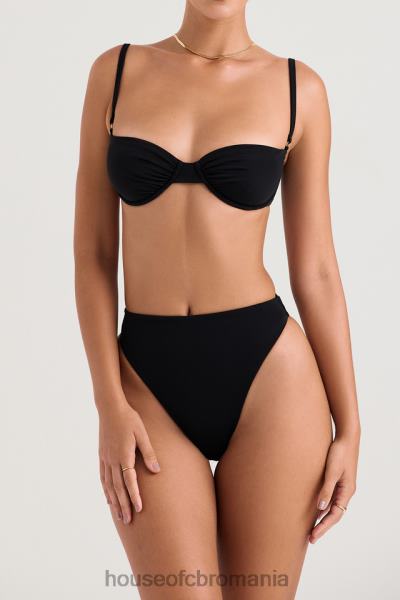 îmbrăcăminte House of CB Top bikini negru monaco cu sârmă X4F681231