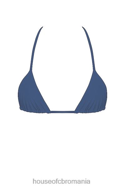 îmbrăcăminte House of CB Top de bikini cu gât cu capul de culoare albastru profund tropez X4F681186