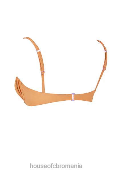 îmbrăcăminte House of CB top de bikini cu ruches portocaliu deschis cassis X4F681167