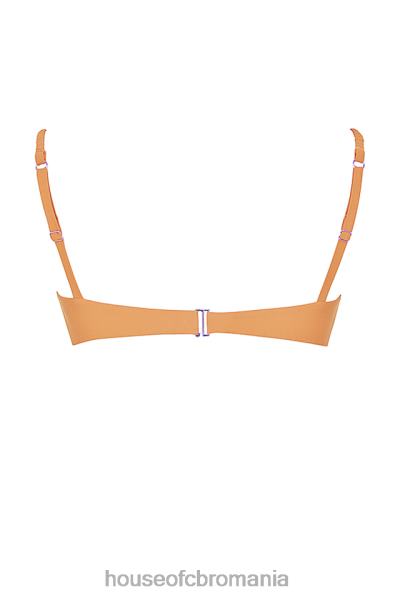 îmbrăcăminte House of CB top de bikini cu ruches portocaliu deschis cassis X4F681167