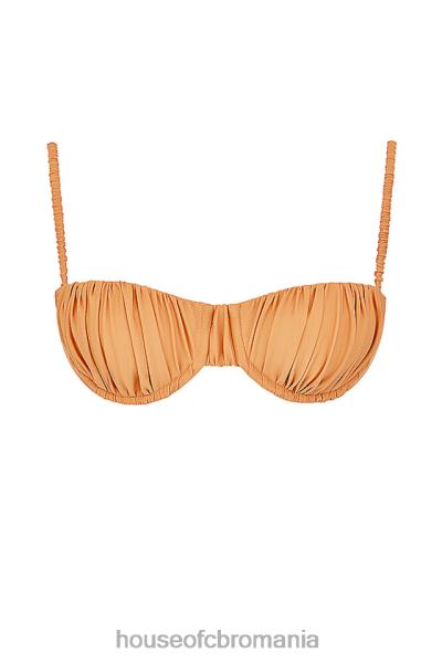 îmbrăcăminte House of CB top de bikini cu ruches portocaliu deschis cassis X4F681167