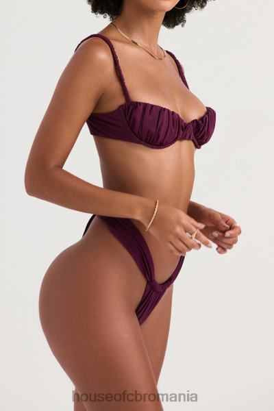 îmbrăcăminte House of CB top de bikini cu volan cassis prune X4F681224