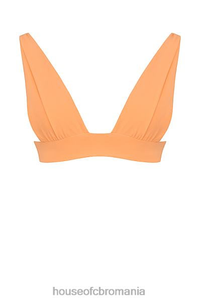 îmbrăcăminte House of CB top de bikini portocaliu deschis seychelles cravată la spate X4F681166