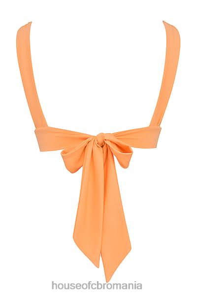 îmbrăcăminte House of CB top de bikini portocaliu deschis seychelles cravată la spate X4F681166