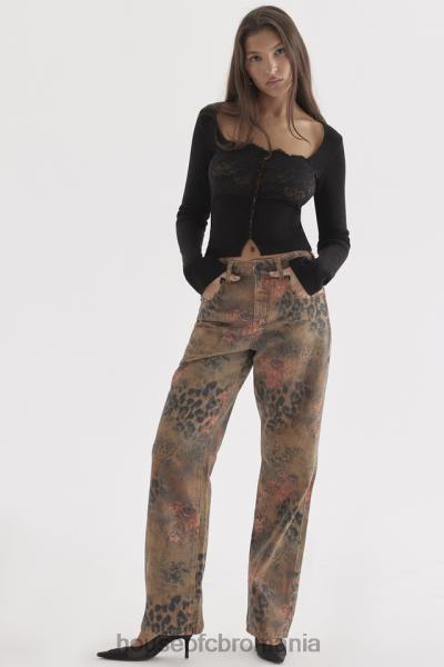 îmbrăcăminte House of CB blugi samia cu imprimeu floral X4F68638
