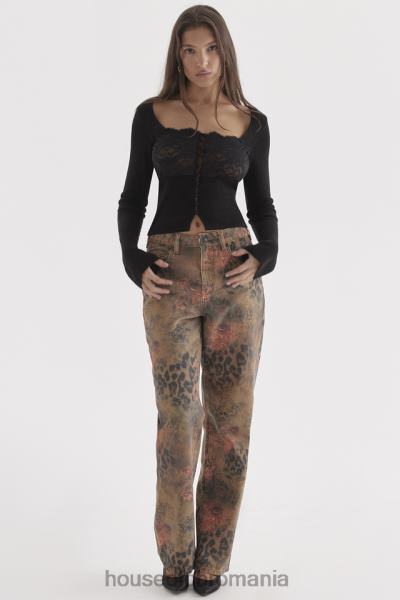 îmbrăcăminte House of CB blugi samia cu imprimeu floral X4F68638