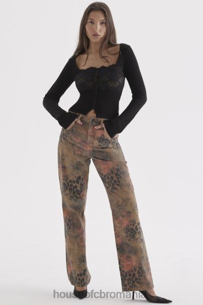 îmbrăcăminte House of CB blugi samia cu imprimeu floral X4F68638
