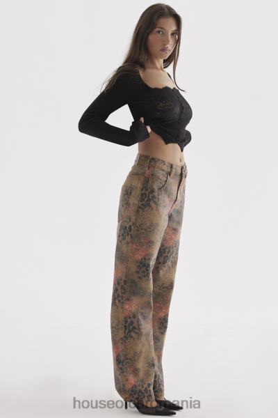 îmbrăcăminte House of CB blugi samia cu imprimeu floral X4F68638