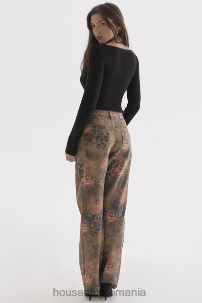 îmbrăcăminte House of CB blugi samia cu imprimeu floral X4F68638