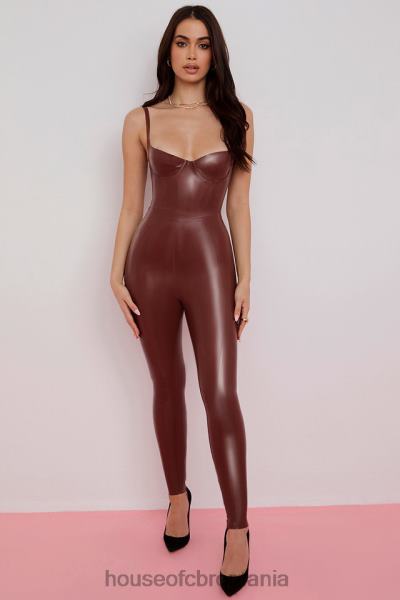 îmbrăcăminte House of CB Lia cacao latex jambiere talie înaltă X4F68969