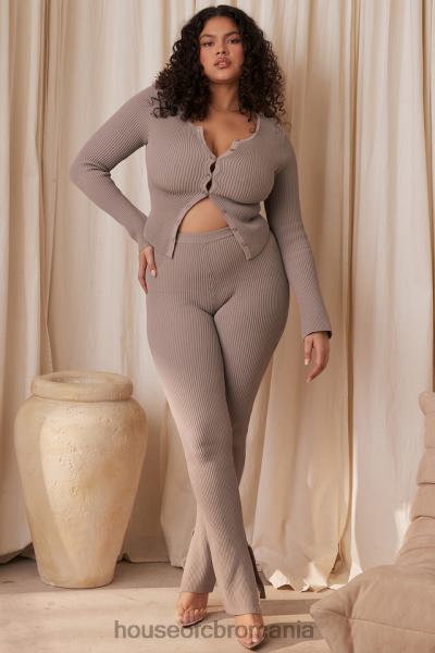 îmbrăcăminte House of CB jambiere din tricot cu nervuri mitzi taupe X4F68877