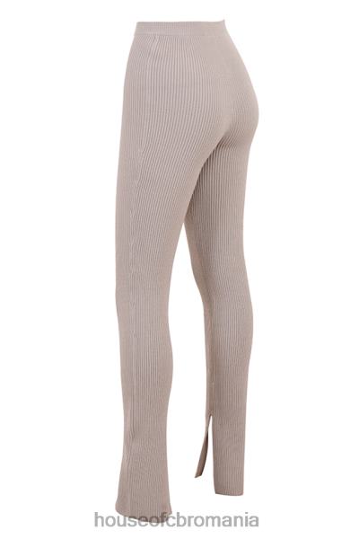 îmbrăcăminte House of CB jambiere din tricot cu nervuri mitzi taupe X4F68877