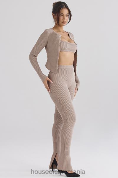 îmbrăcăminte House of CB jambiere din tricot cu nervuri mitzi taupe X4F68877