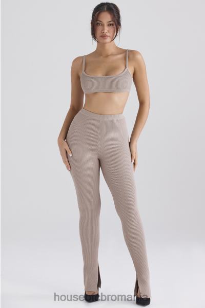 îmbrăcăminte House of CB jambiere din tricot cu nervuri mitzi taupe X4F68877