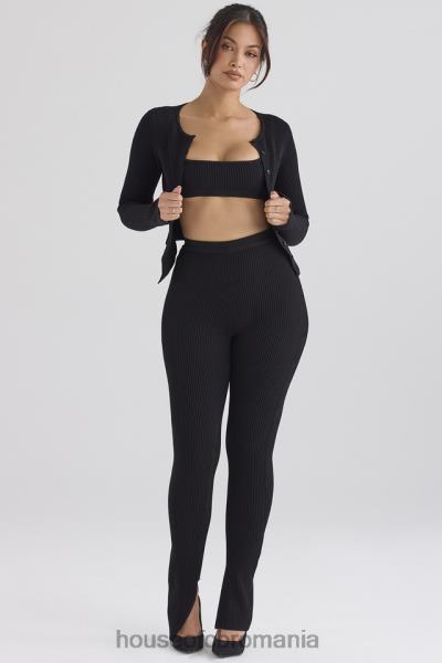 îmbrăcăminte House of CB jambiere din tricot cu nervuri negre mitzi X4F68876