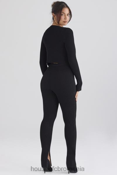 îmbrăcăminte House of CB jambiere din tricot cu nervuri negre mitzi X4F68876