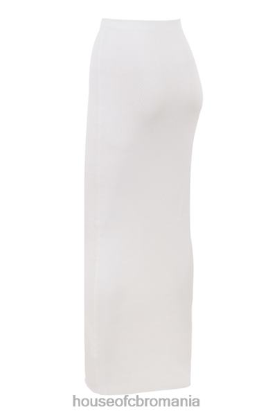 îmbrăcăminte House of CB Fusta maxi nasturi nasturi din tricot cu nervuri ivory gioia X4F68912