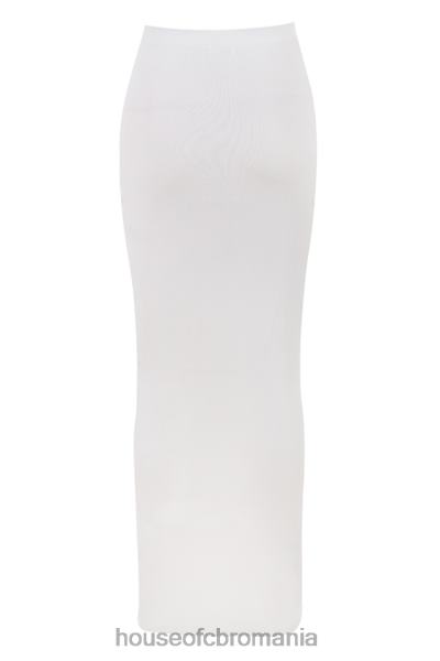 îmbrăcăminte House of CB Fusta maxi nasturi nasturi din tricot cu nervuri ivory gioia X4F68912